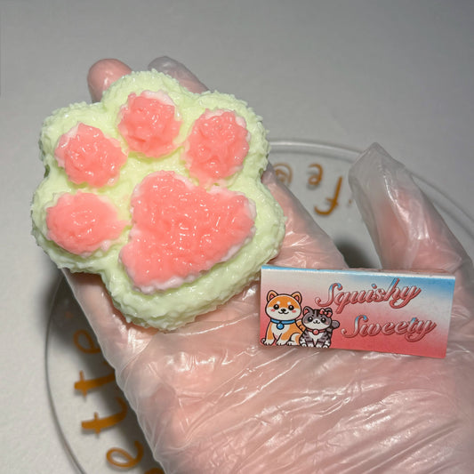 Small Size Green Pink Cat Paw Taba Squishy Toy